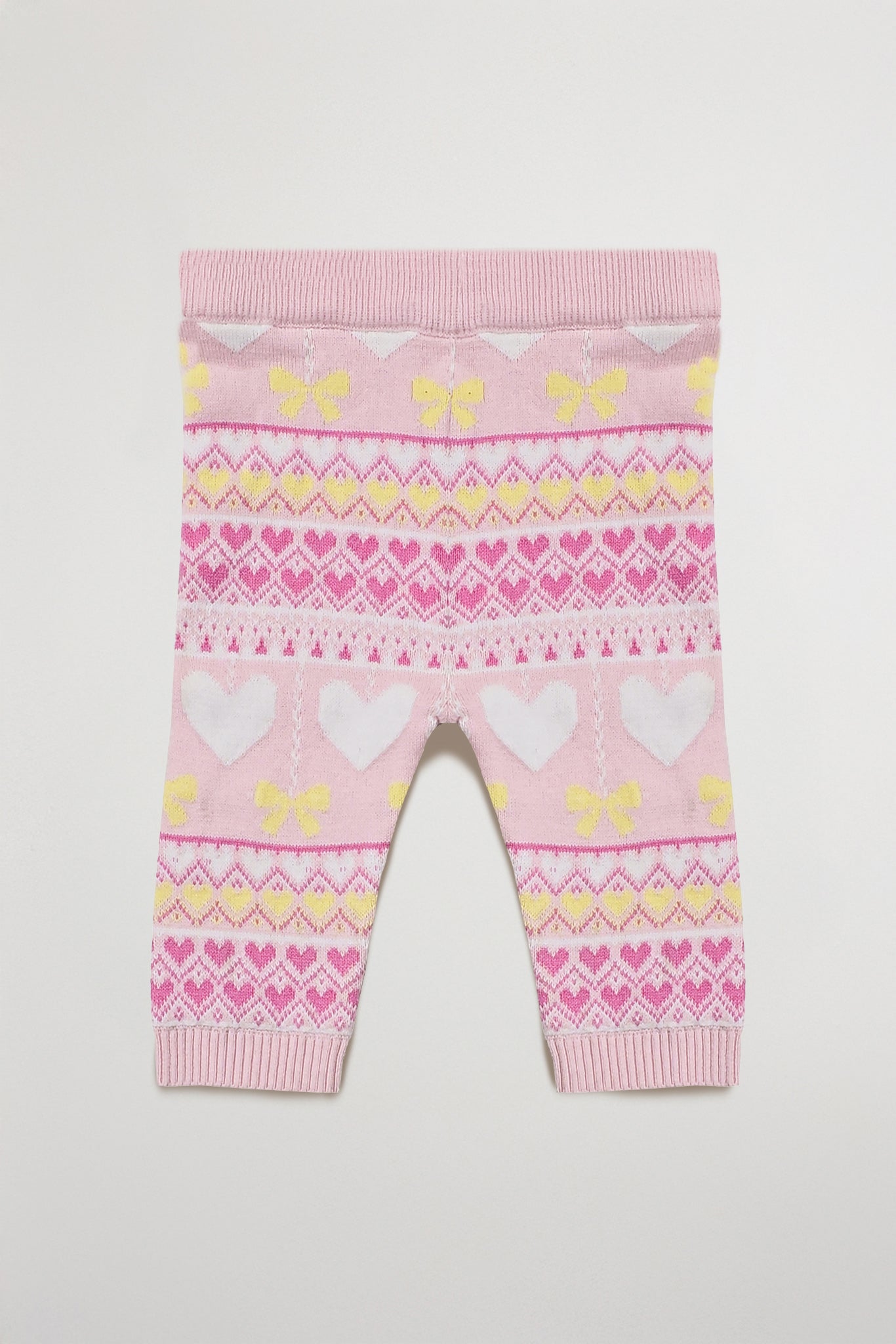 Newborn Baby Girl's Leggings | Knitted, Cotton, Pink