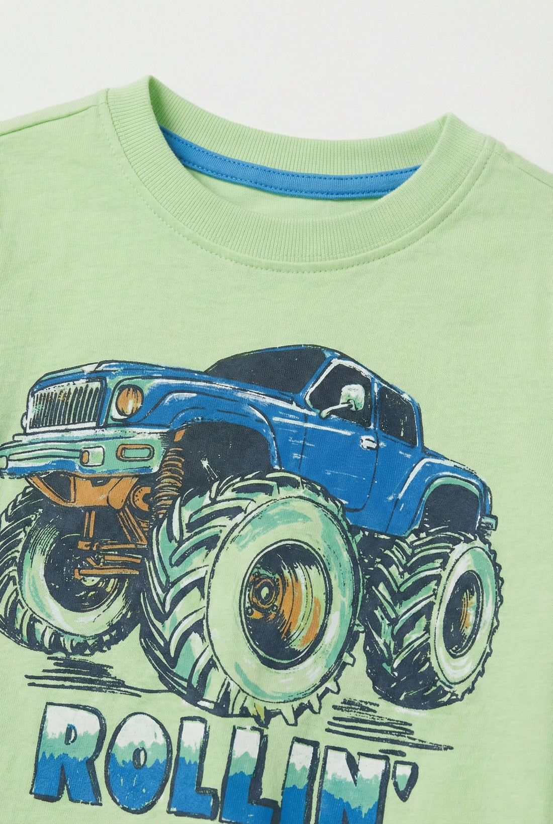 Toddler Mint Green Half Sleeve T-Shirt | Monster Truck