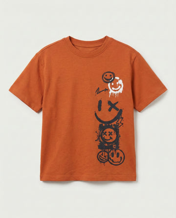 Kid's Mocha Brown Cotton T-Shirt 