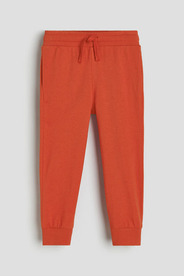 Boy's Cotton Fabric Joggers | Orange