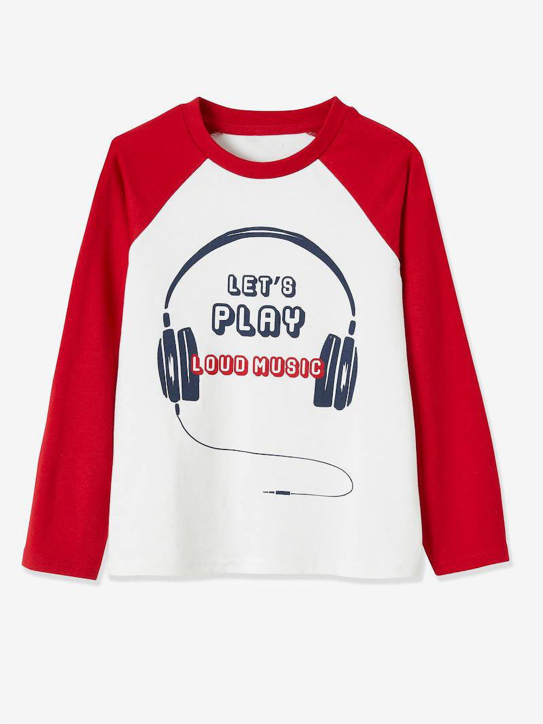 Boy's Long Sleeve Raglan T-shirt - Cotton, Full Sleeve, Music Theme