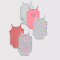 Pack of 3/5 Ruffled trim baby girl bodysuit