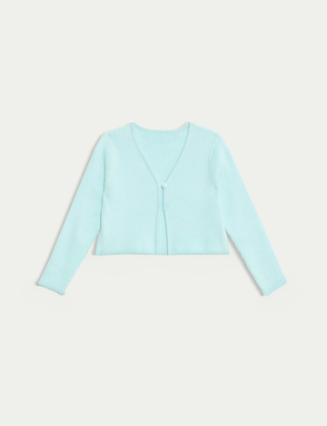Pure Cotton Cropped Cardigan | Pastel Blue
