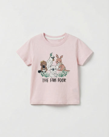 Toddler Girl's Light Pink Cotton T-Shirt