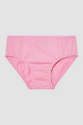 Girl's pink underwear on a light gray background