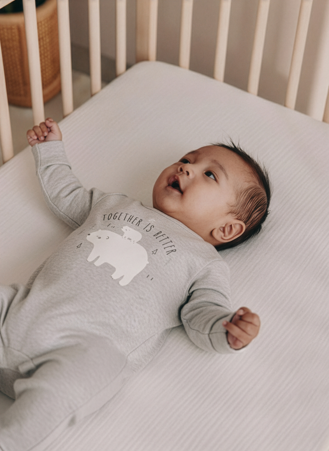 Pure Cotton Baby Romper | Light Grey