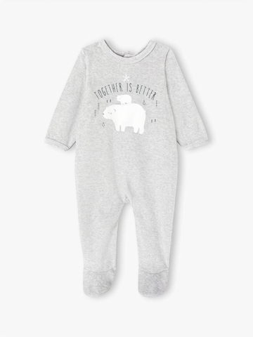 Pure Cotton Baby Romper | Light Grey