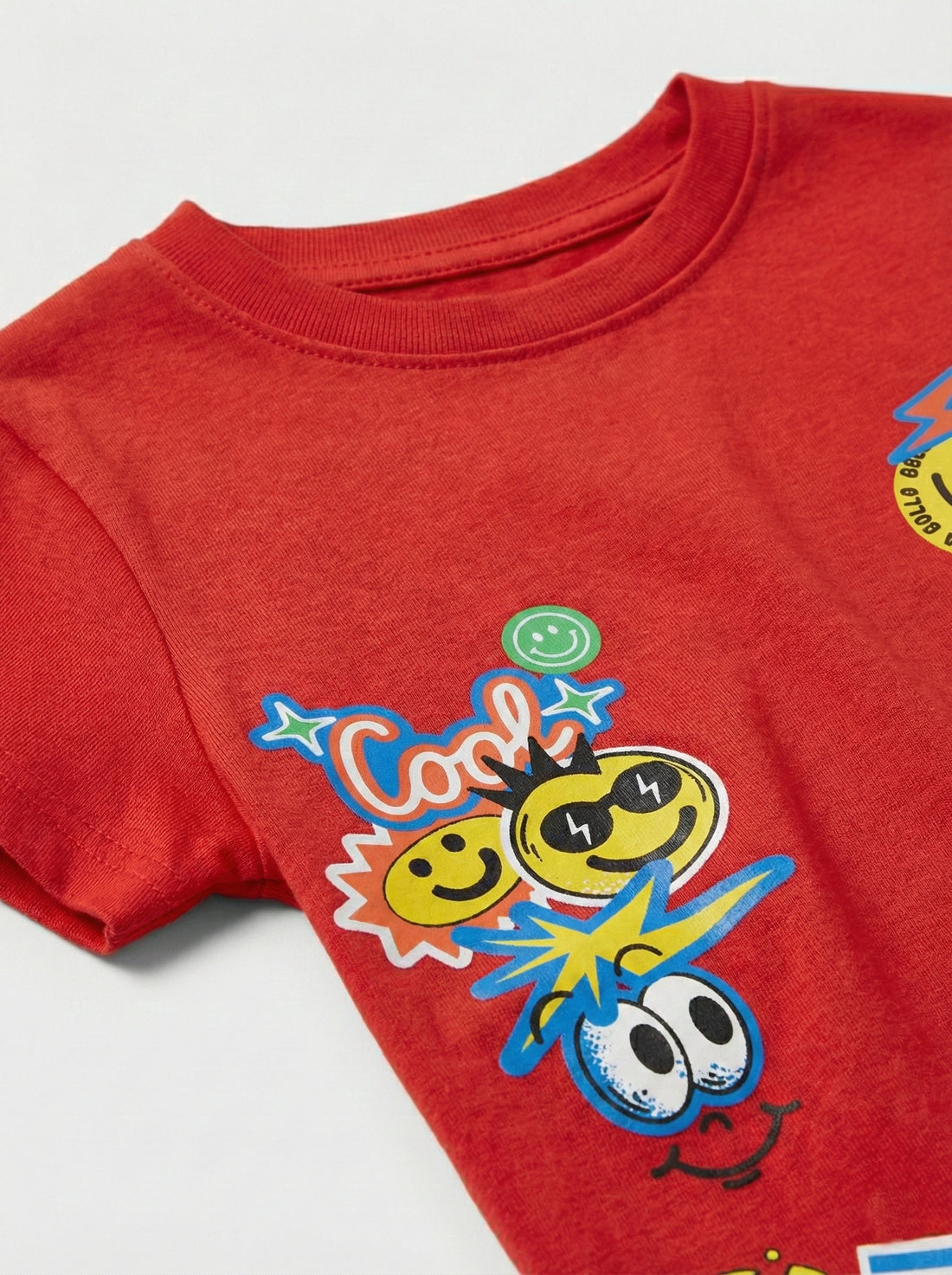 Toddler Red Cotton T-Shirt | Cool Print