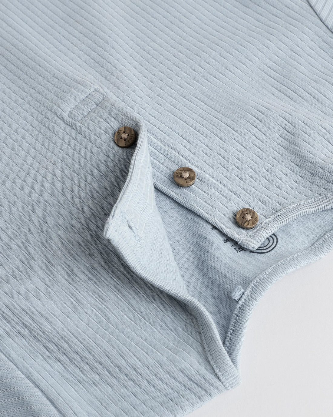 Ribbed Cotton Baby Romper — Dusty Blue