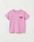 Toddler Girl's pink Half Sleeve Cotton T-Shirt 