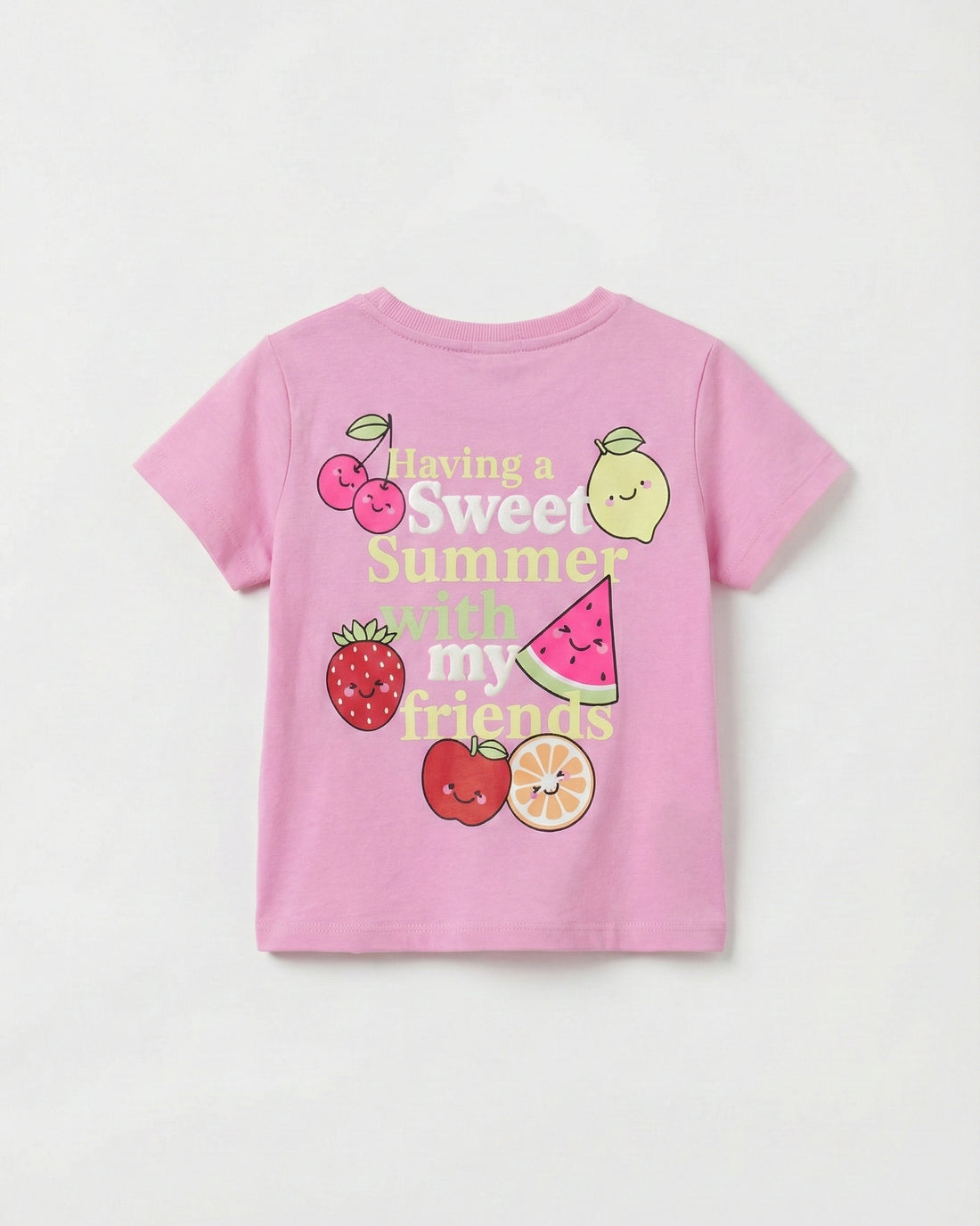 Toddler Girl's pink Half Sleeve Cotton T-Shirt 