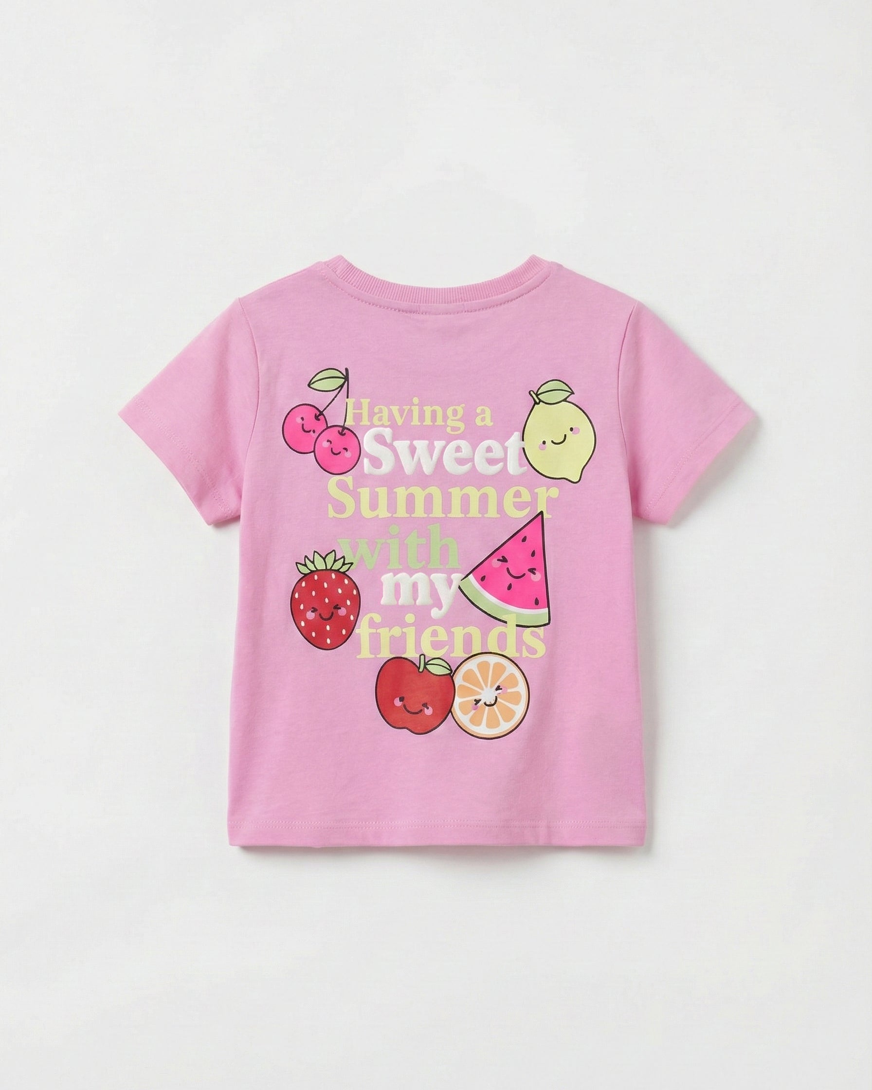 Toddler Girl's pink Half Sleeve Cotton T-Shirt 