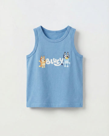 toddler blue colour tank top 