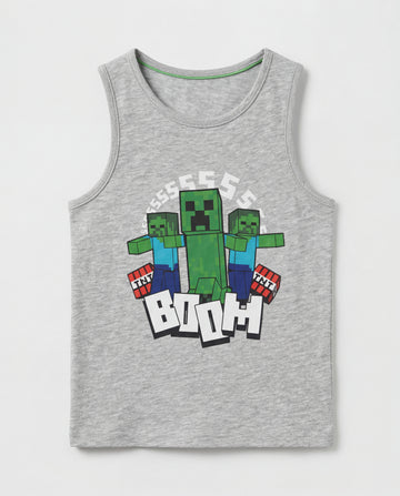 Toddler Tank Top | Grey, Minecraft Theme