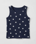 Navy Blue Star Print Toddler Tank Top