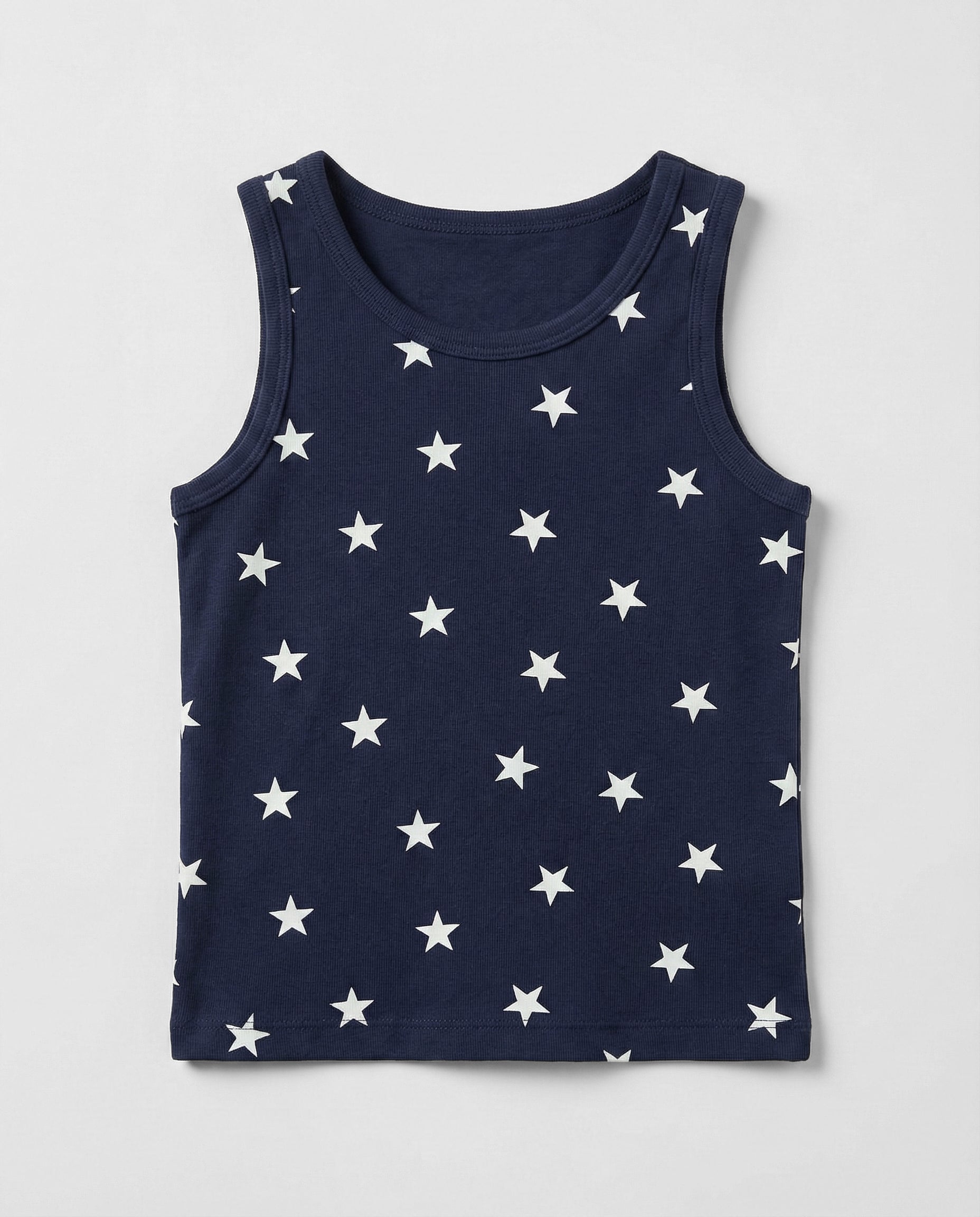 Navy Blue Star Print Toddler Tank Top