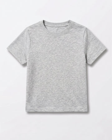 Kid's Solid Cotton T-Shirt — Heather Grey