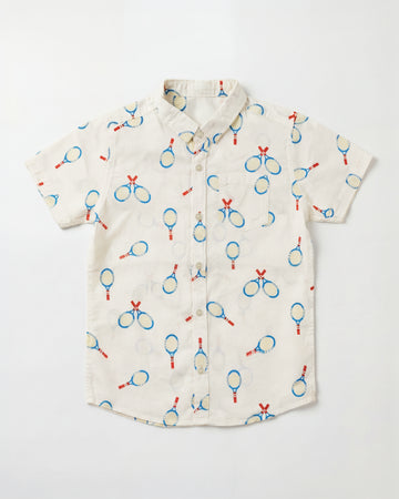 Pure Cotton Toddler Half- Sleeve Shirt | Off White