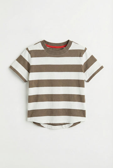 Toddler Mocha Stripe Cotton T-Shirt