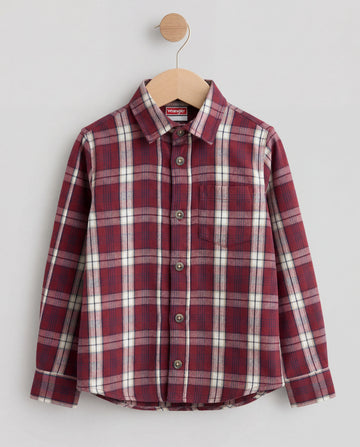 Boy's Full Sleeve Cotton Shirt | Red & White Stripe