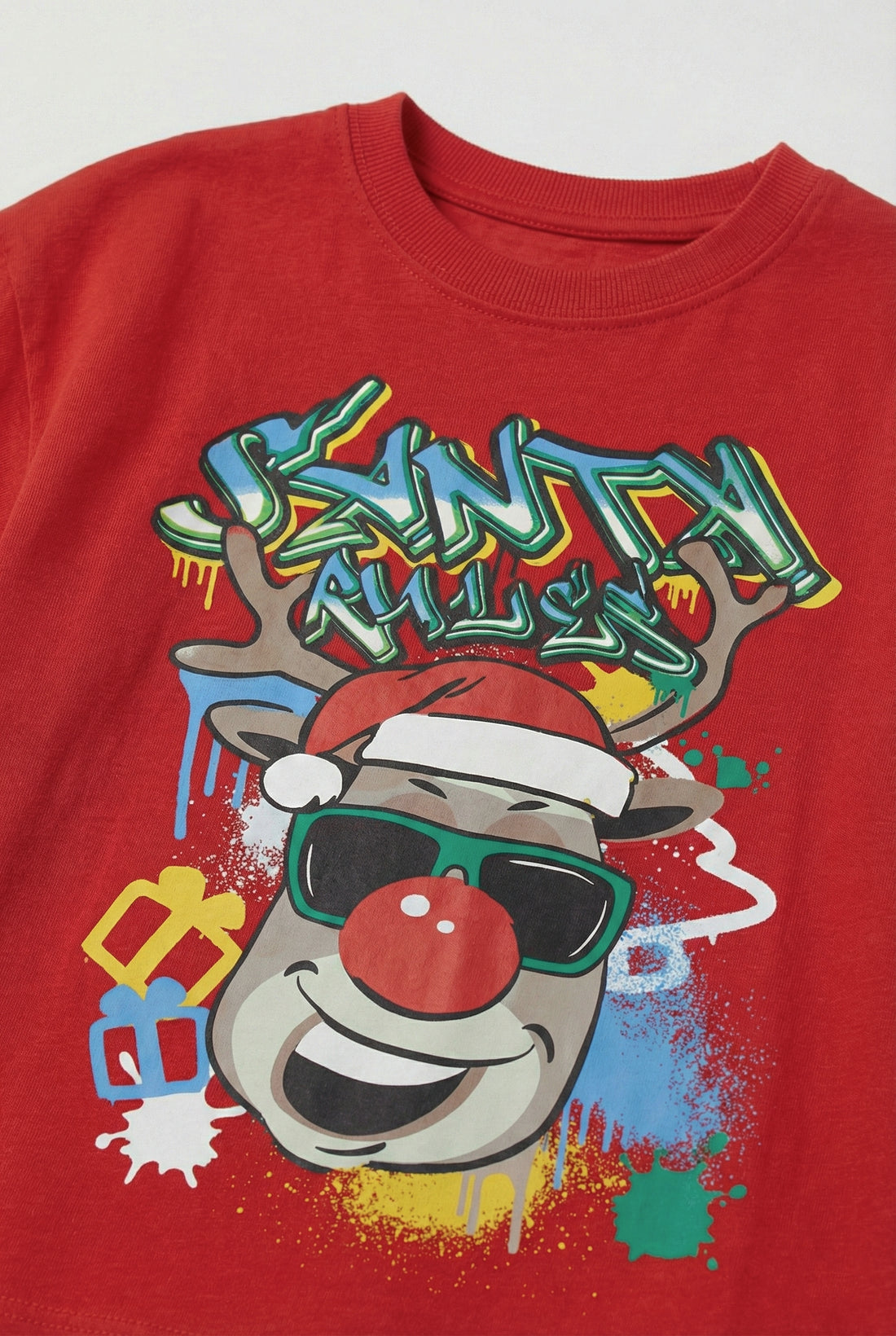 Toddler Red Cotton T-Shirt | Santa Rules