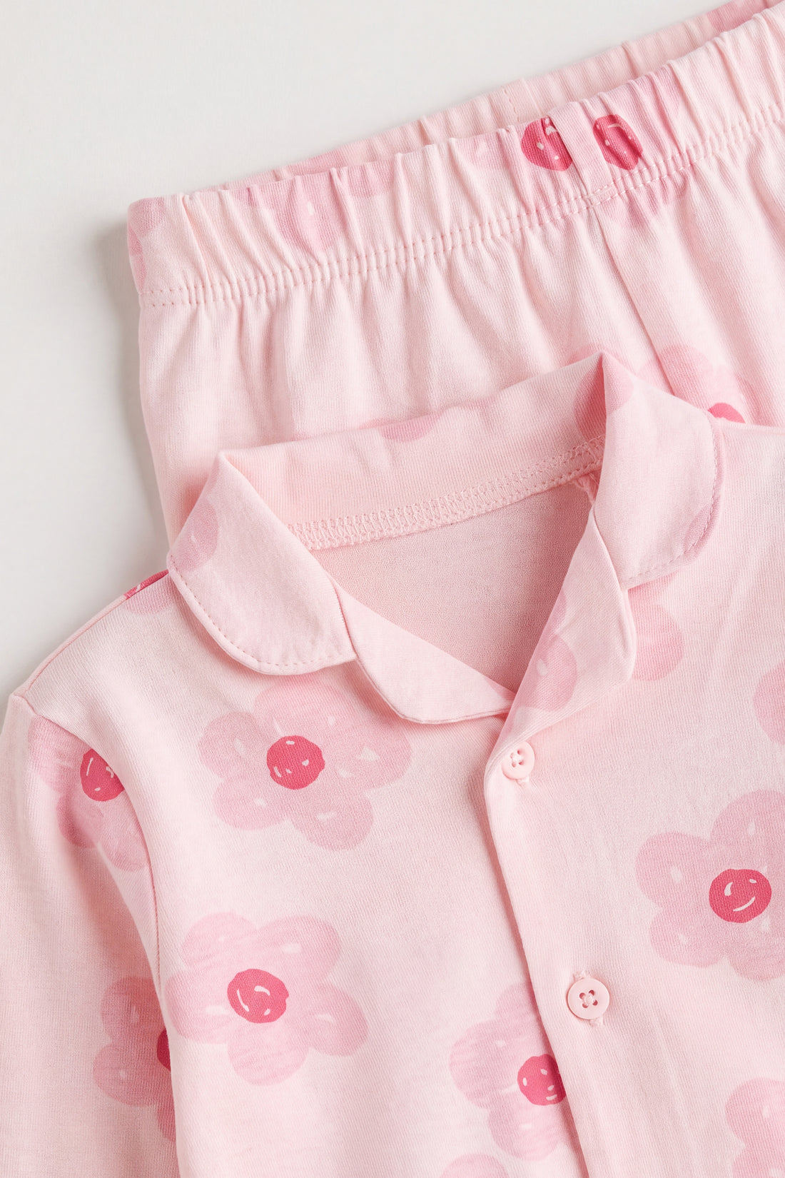 Baby Girl’s Flower Print Cotton Pyjama Set