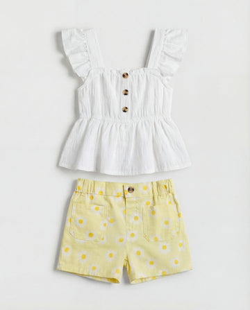 2-Piece Toddler Girl's Crinkled Ruffled Sleeve Set