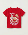 Toddler Girl's Half Sleeve Cotton red T-Shirt