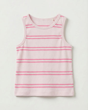 Organic Cotton Soft Pink & White Striped Tank Top