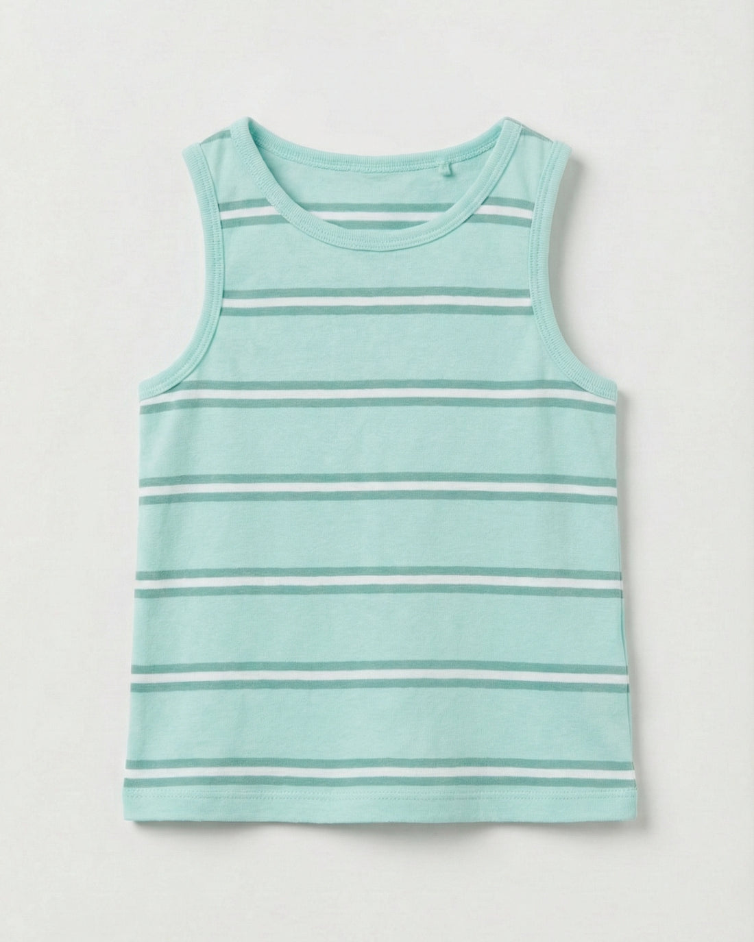 Organic Cotton Aqua Blue & White Striped Tank Top