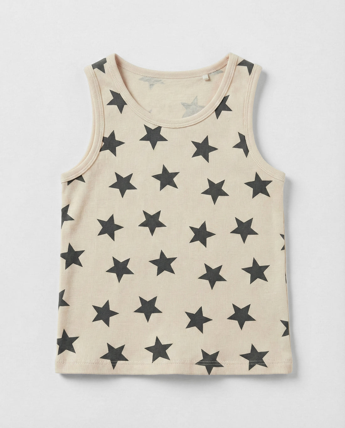 Beige Star Print Toddler Tank Top