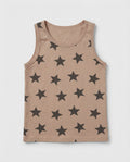 Brown Star Print Toddler Tank Top