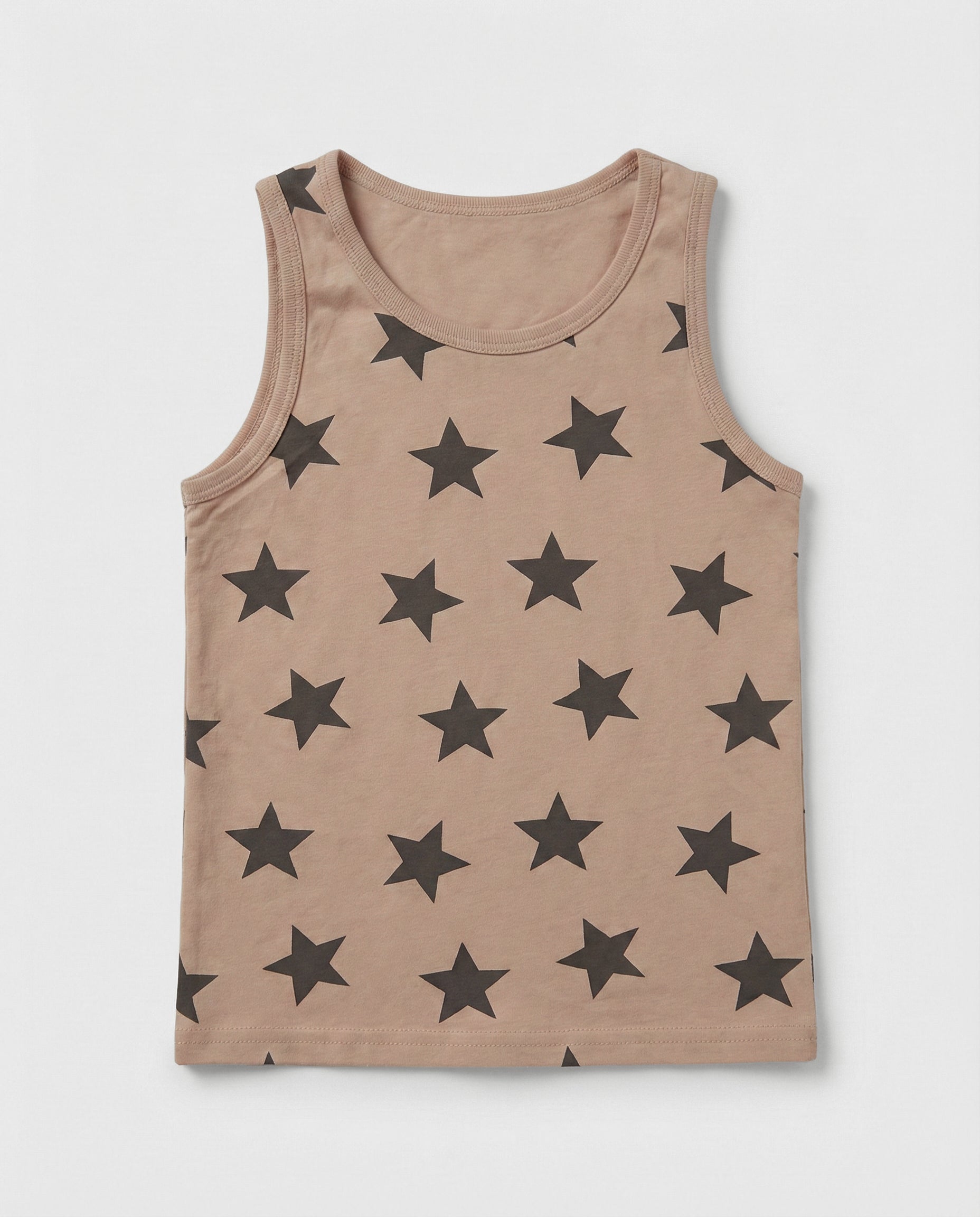 Brown Star Print Toddler Tank Top