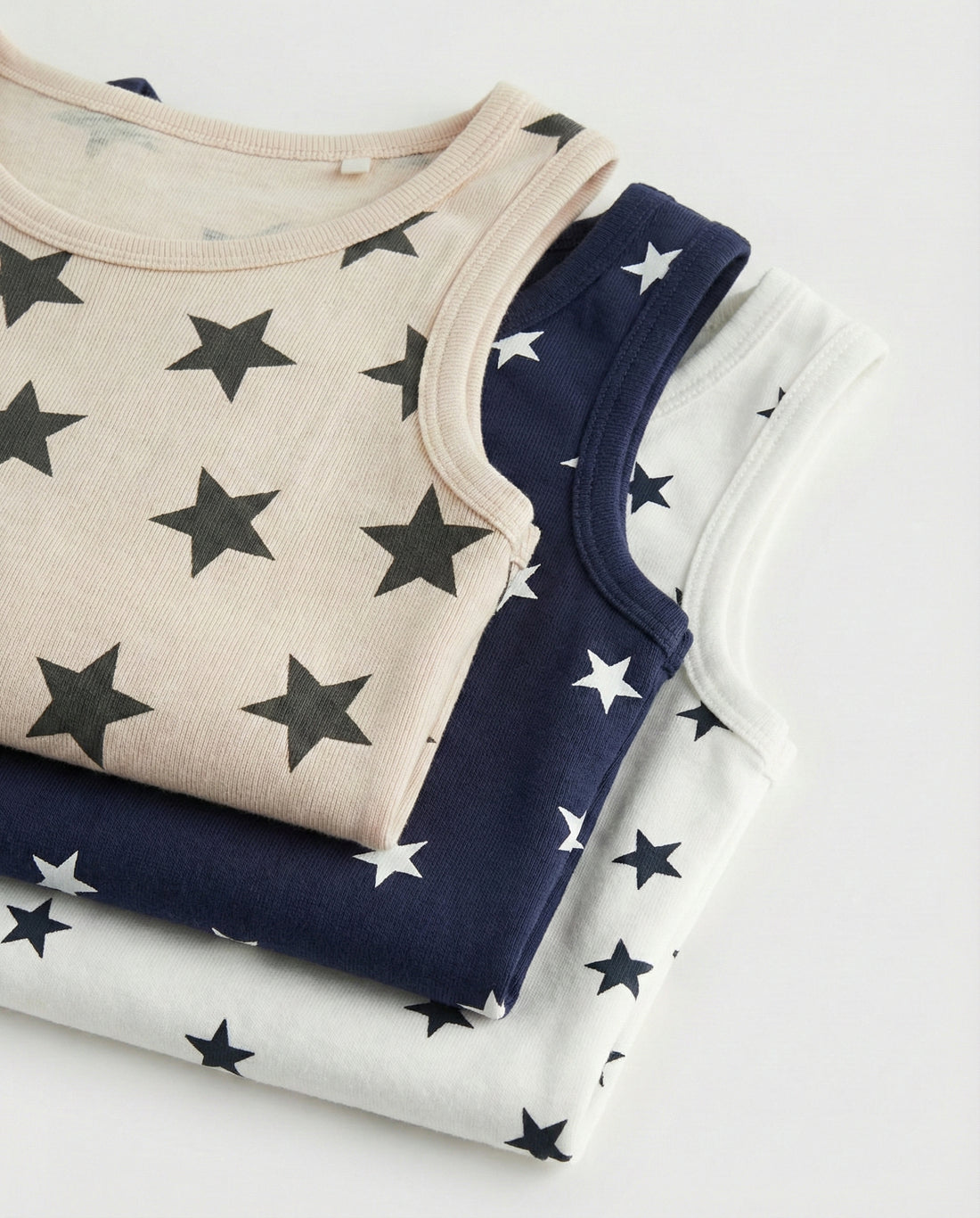 Beige Star Print Toddler Tank Top