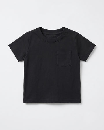 Kid's Solid Cotton T-Shirt — Black
