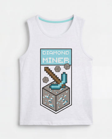 Toddler Tank Top | White, Minecraft Theme