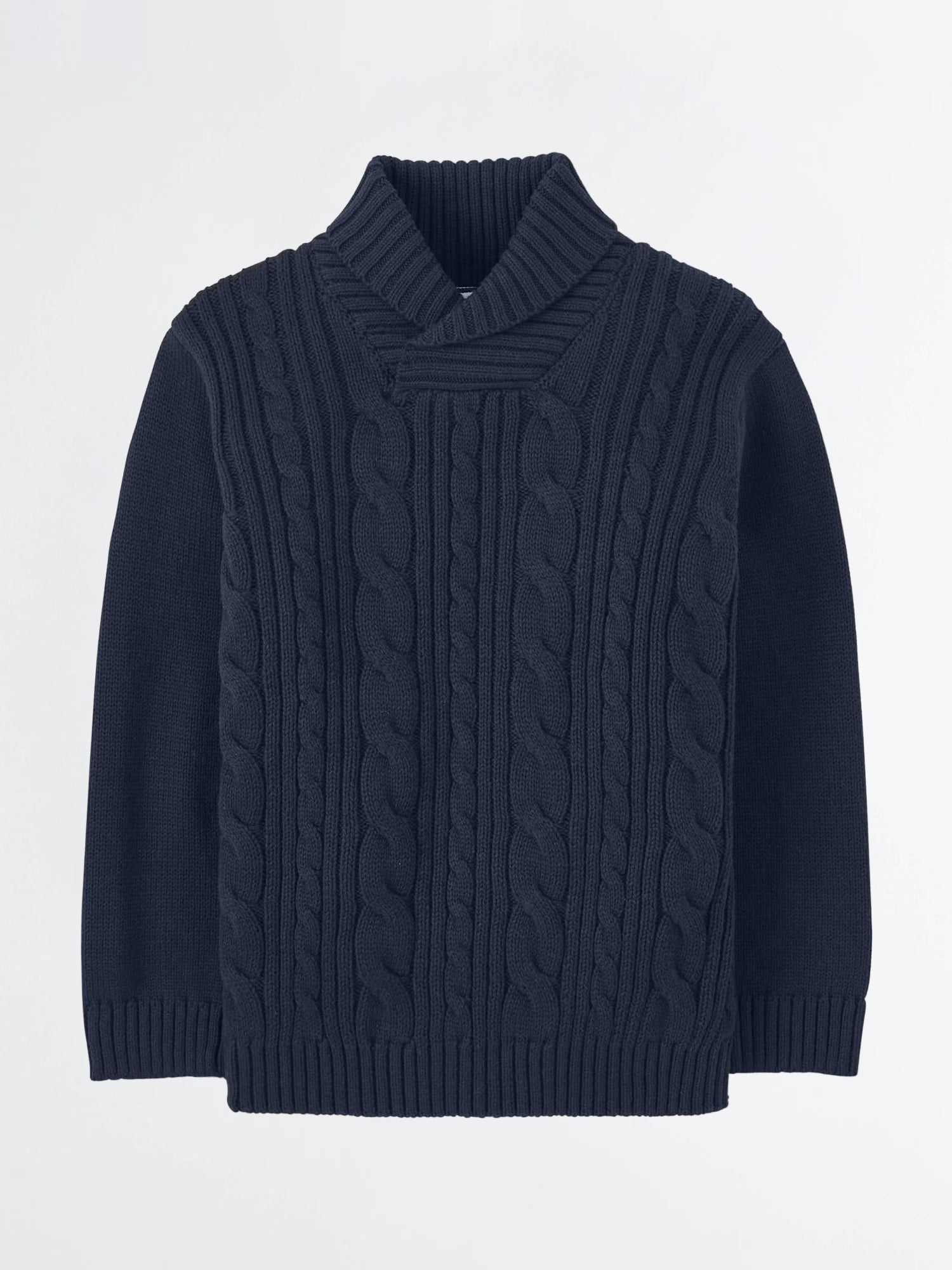 Classic Italian Shawl Collar Sweater | Navy
