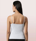 Women's Slim Fit White Camisole|Cotton Fabric