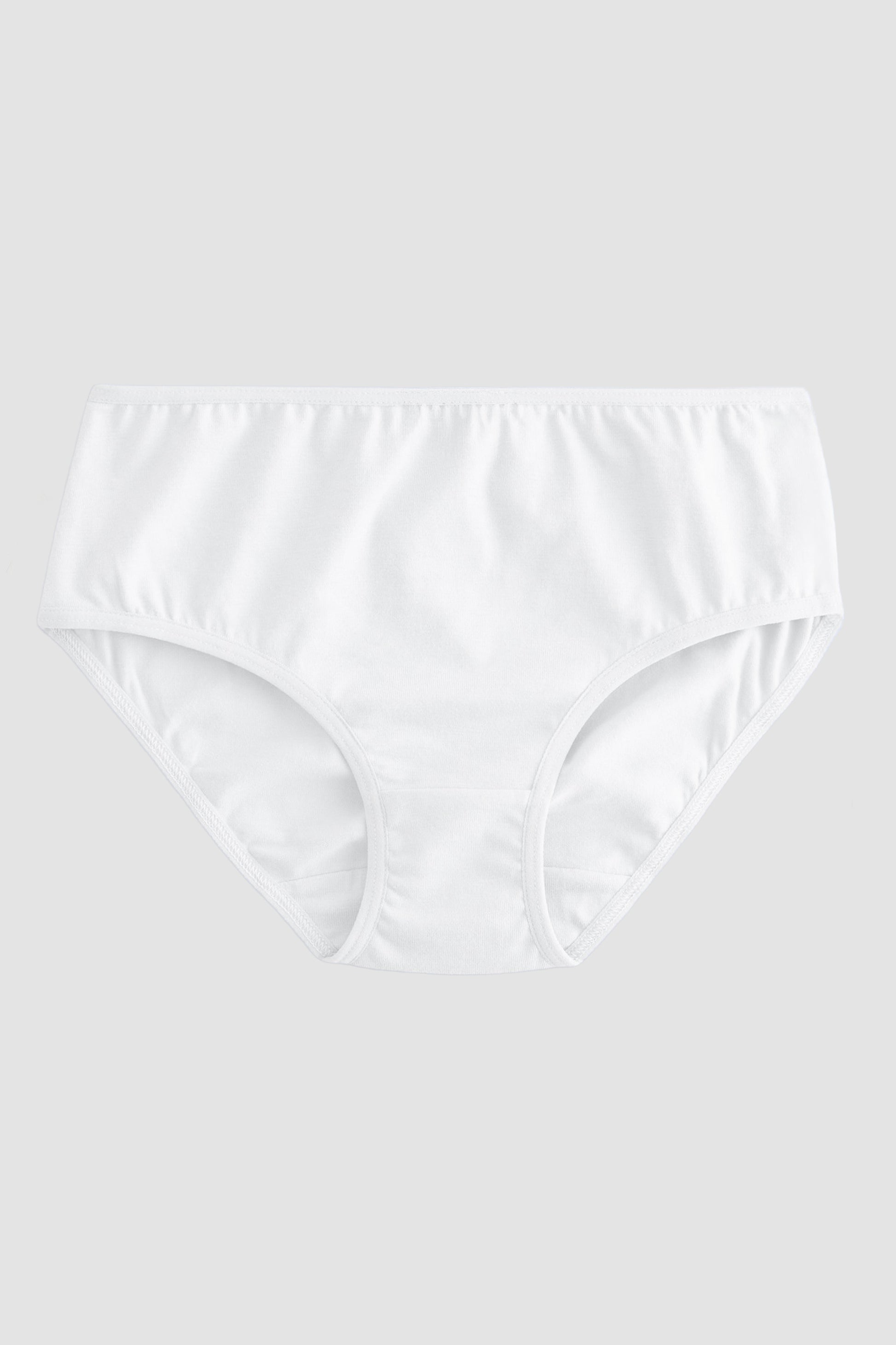 White girl's underwear on a light gray background