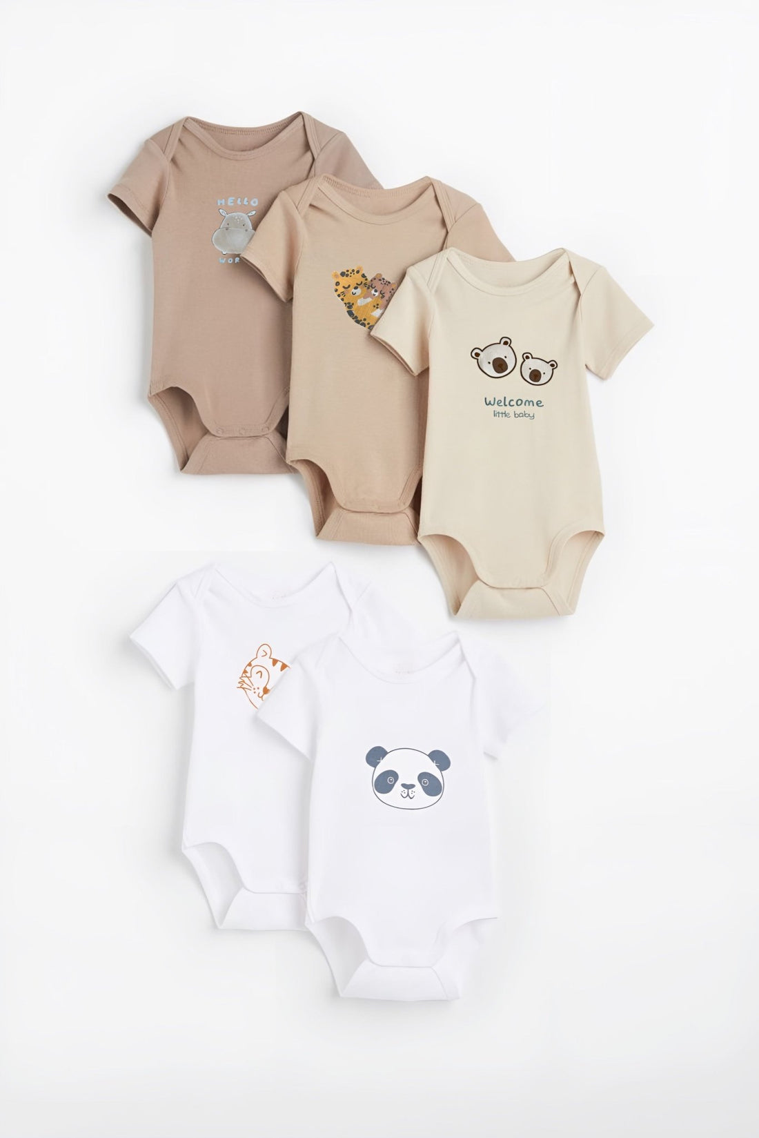Pack of 3/5 half sleeve assorted cotton bodysuit Ptex