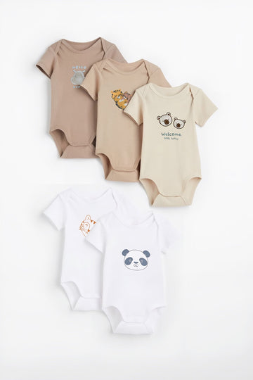 Pack of 3/5 half sleeve assorted cotton bodysuit Ptex