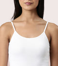Slim Fit White Color Camisole Ptex